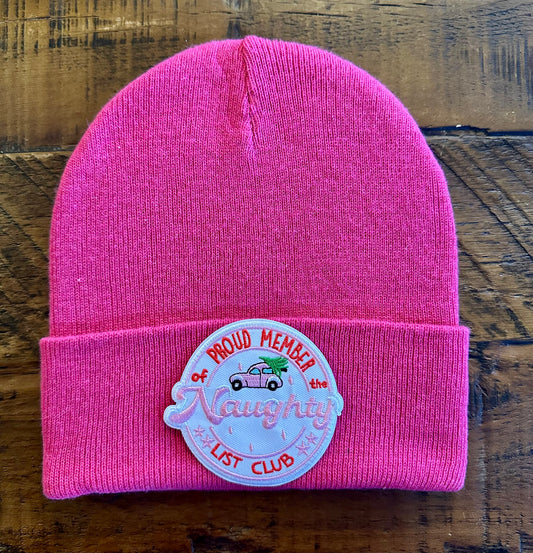 Knit Beanie - Proud Member of the Naughty List Club