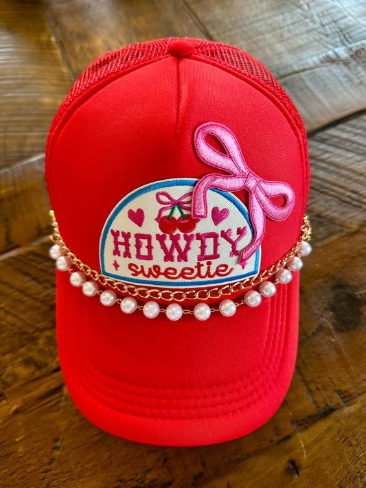 A Little Boujie Hat Collection - Howdy Sweetie (red trucker)