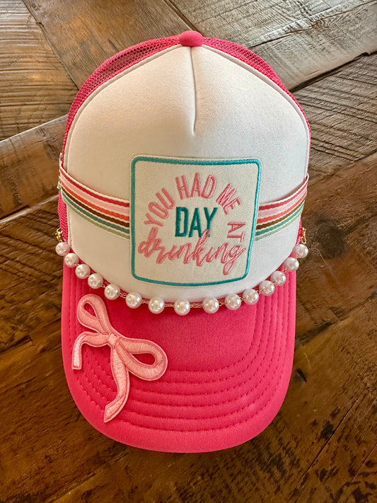 A Little Boujie Hat Collection - You had me at Day Drinking (pink trucker)