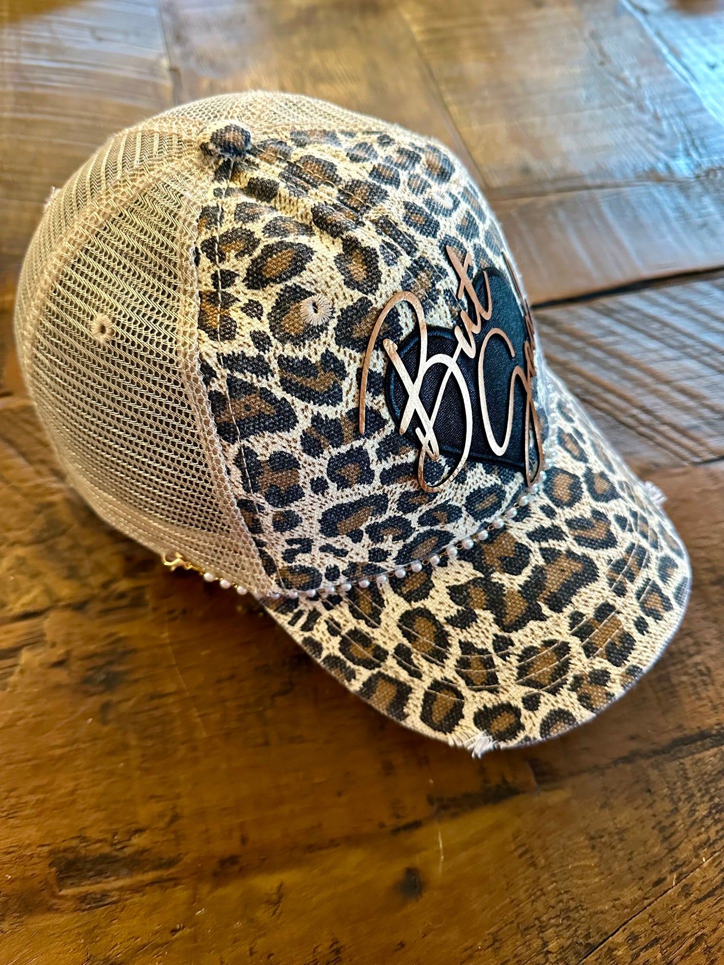 A Little Boujie Hat Collection - But God (leopard cotton & mesh hat)