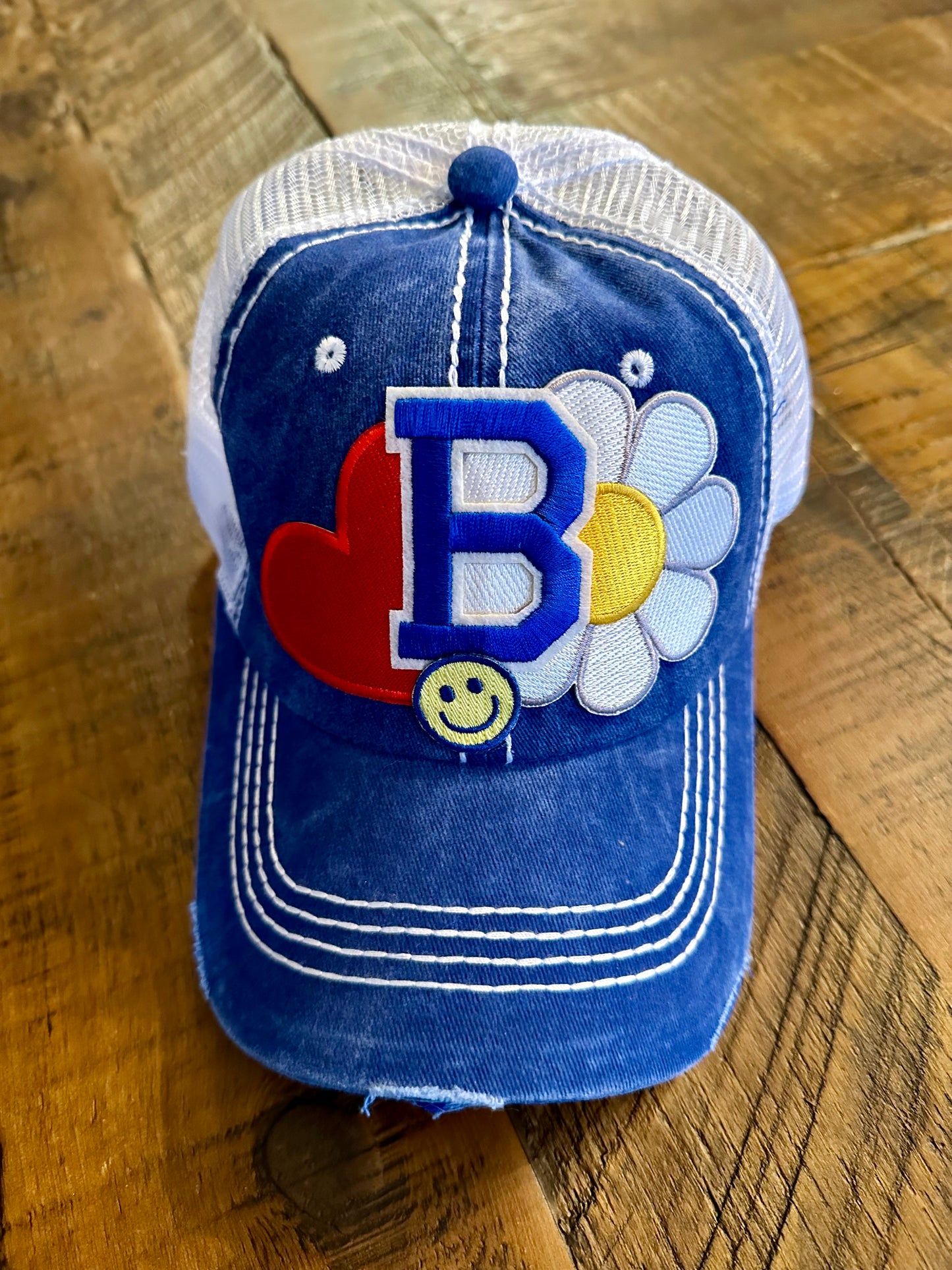 Baseball Hat - Baseball & Hearts with a B